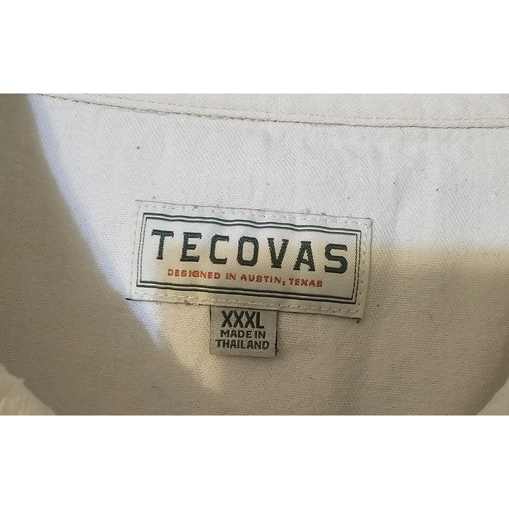 Tecovas Men's Size 3XL Long Sleeve Pearl Snap Shirt White Western Rodeo Cowboy - Picture 2 of 7